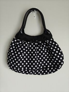 Vintage Y2K chateau Black and White Polka Dot Shoulder Bag
